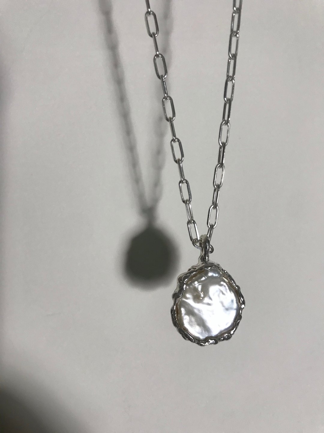 Baroque Necklace 珍珠 纯银项链 - 项链 - 珍珠 银色