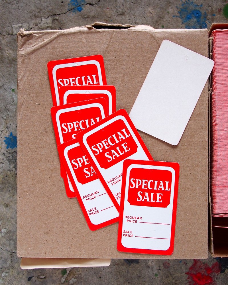 特价标签 - 五入组 - 卡片/明信片 - 纸 红色