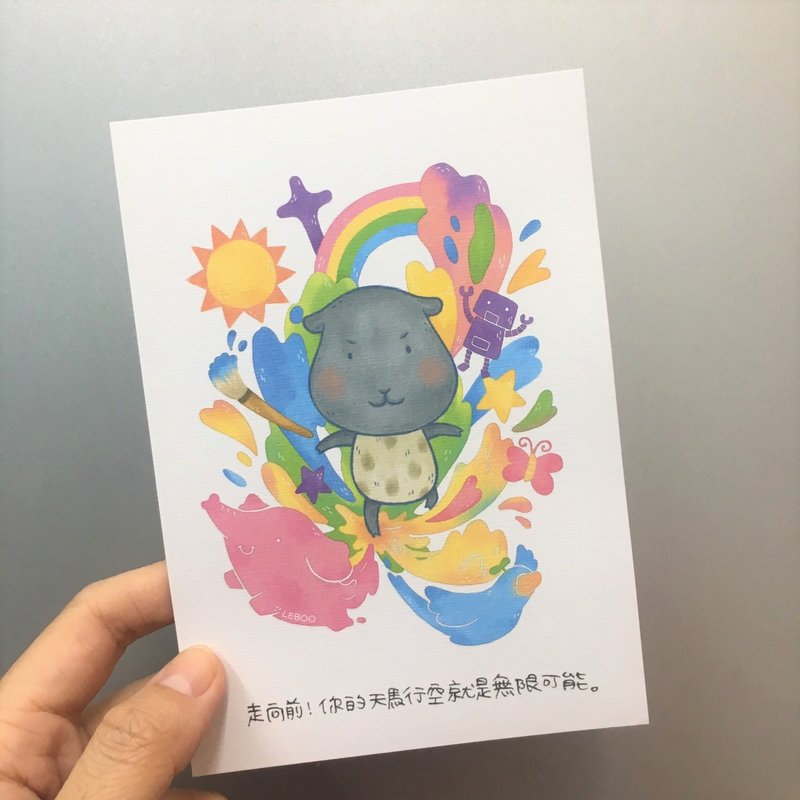 天马行空/插画明信片 - 卡片/明信片 - 纸 白色