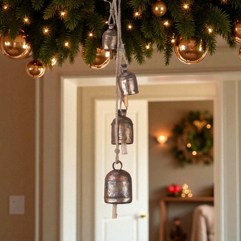 户外风铃门铃挂饰 复古仿铜色金属风铃装饰 25 英寸 - 摆饰 - 其他材质 金色