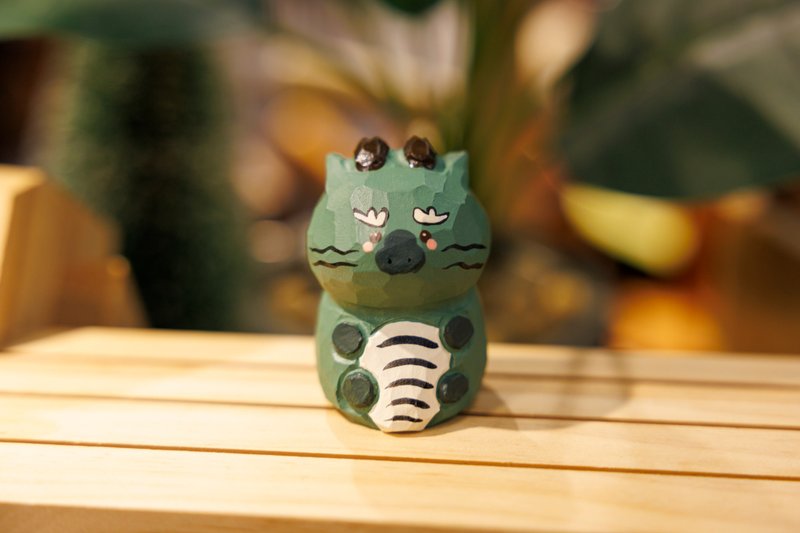(原创设计) (十二生肖系列) 椴木雕龙仔 - 摆饰 - 木头 绿色