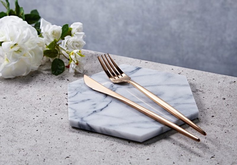 大理石多功能六角盘 /点心盘/珠宝展示/摄影道具 - 餐垫/桌巾 - 石头 白色