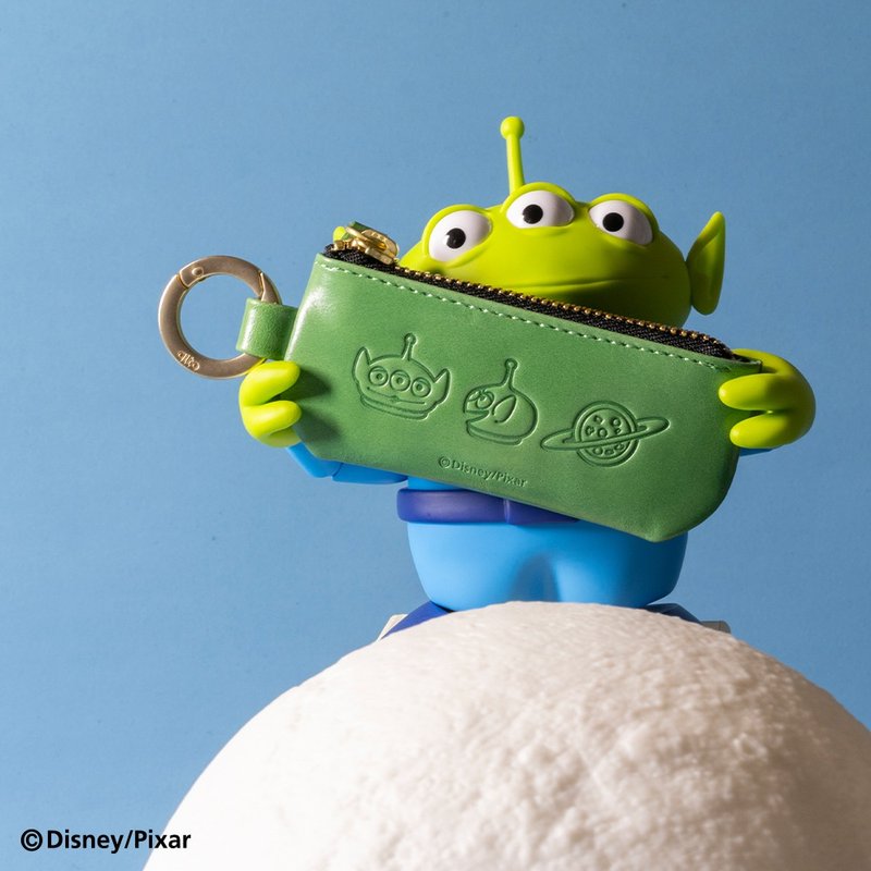 迪士尼系列 - 三眼怪 钥匙环零钱包/数位周边收纳包 米奇 - 手机壳/手机套 - 真皮 多色