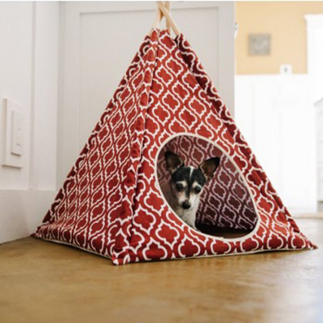 狗屋 猫屋 时尚金字塔帐篷(摩洛哥红) 床垫设计 - 床垫/笼子 - 环保材料 