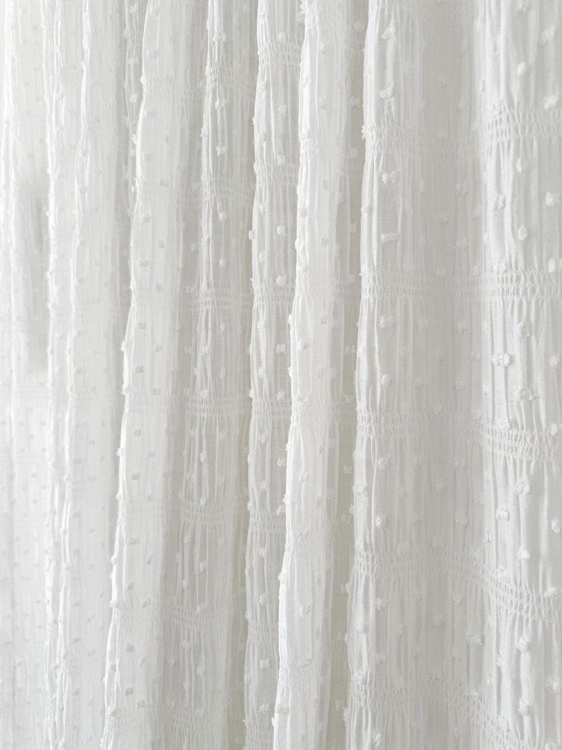 PomPom 白色窗帘（尺寸可订制） - 墙贴/壁贴 - 其他人造纤维 白色