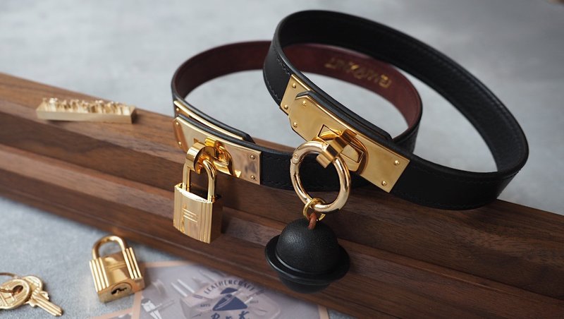 纯手工牛皮宠物项圈牵绳装饰choker 颜色款式可定制化 可刻字订制 - 项圈/牵绳 - 真皮 多色