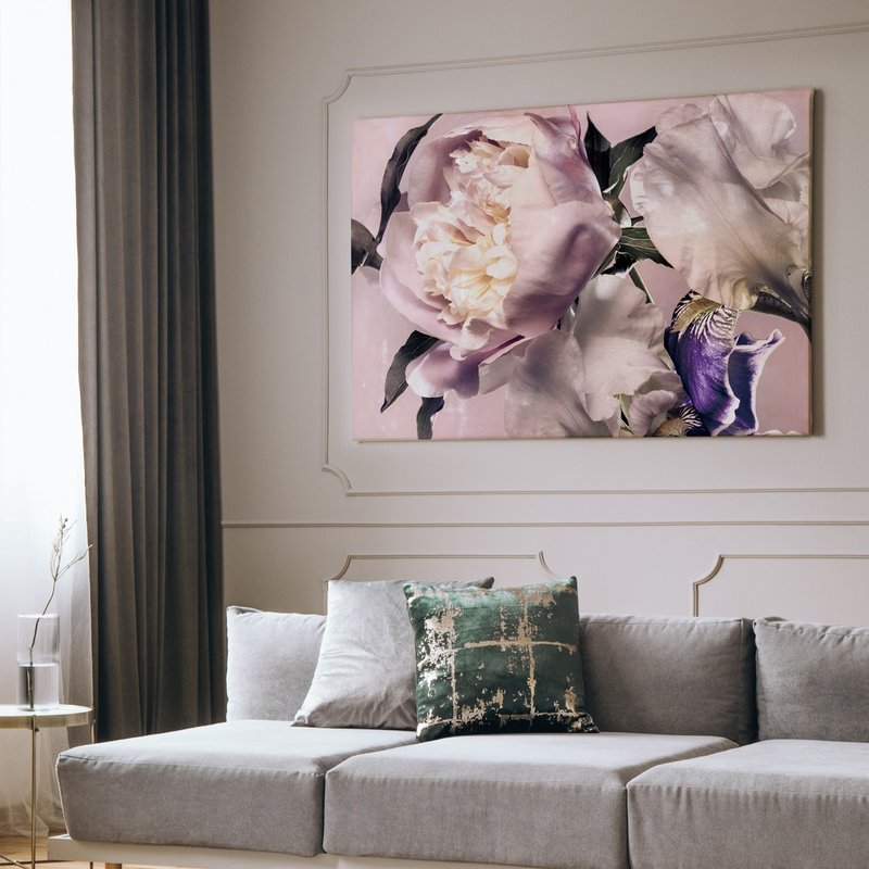 相互争艳- 卧房挂画/花/新年挂画/客厅喜气/玄关挂画/牡丹/鸢尾花 - 海报/装饰画/版画 - 棉．麻 多色