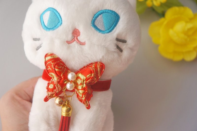 猫咪狗狗兔子鸭子-小型(P-S)-三角巾领巾项圈项链 猫咪安全扣过年 - 项圈/牵绳 - 其他材质 多色