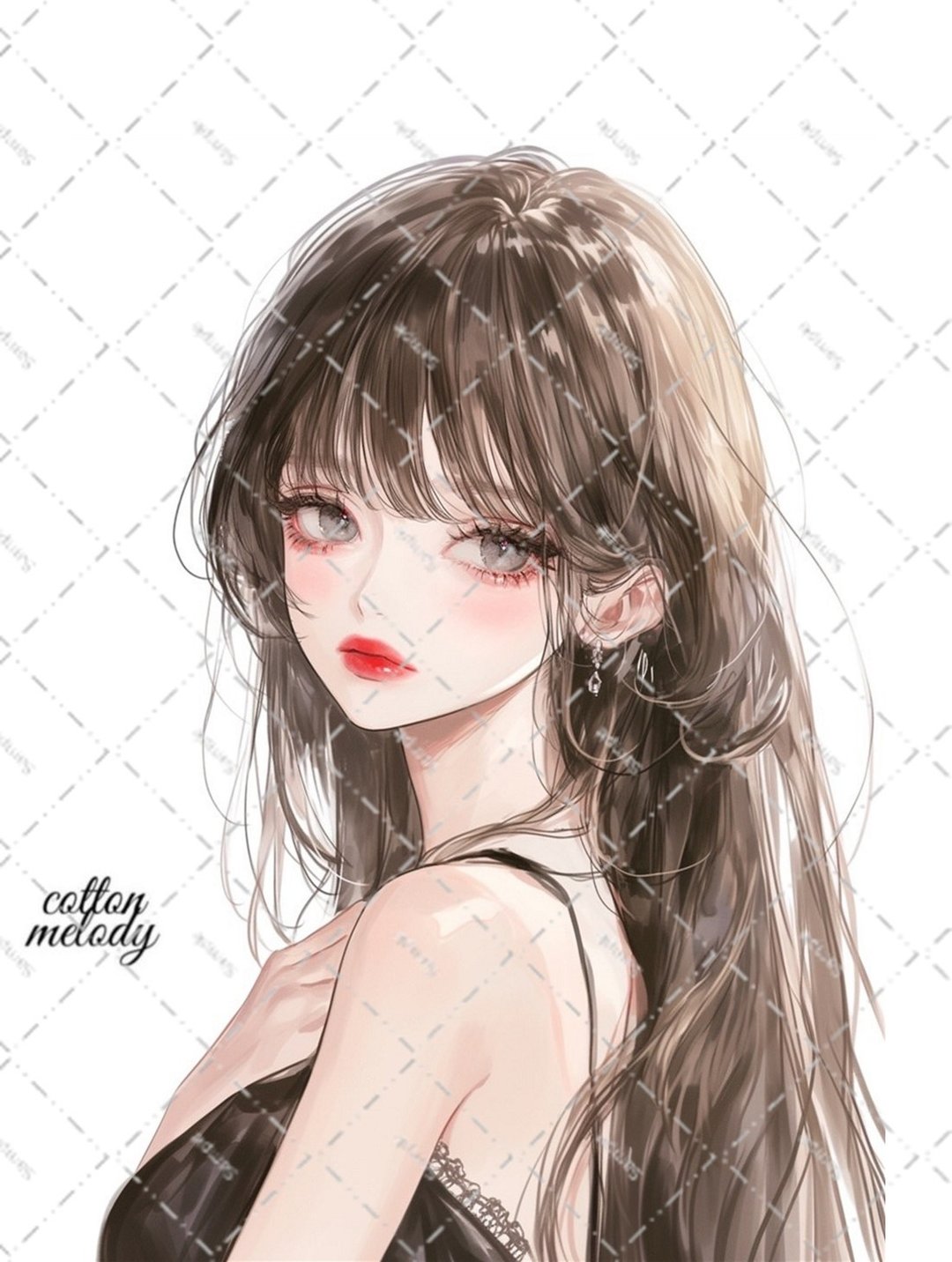 original sticker no.6496 人物贴纸 原创贴纸 人物贴纸 女孩贴纸 原创人物贴纸 - 贴纸 - 纸 