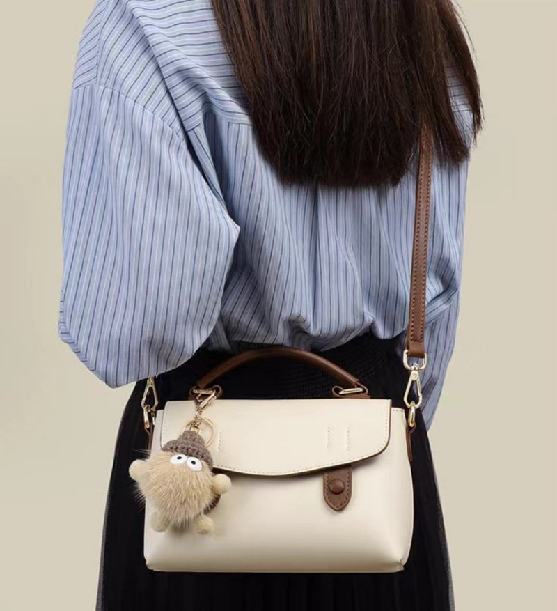 真皮女包  斜挎包  单肩包 轻奢bags 交换礼物 生日礼物 - 侧背包/斜挎包 - 真皮 白色