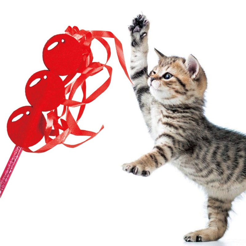 【日本CattyMan】超可爱食物造型 ~ 面糖奶肠逗猫棒 - 4支装 - 玩具 - 其他材质 多色