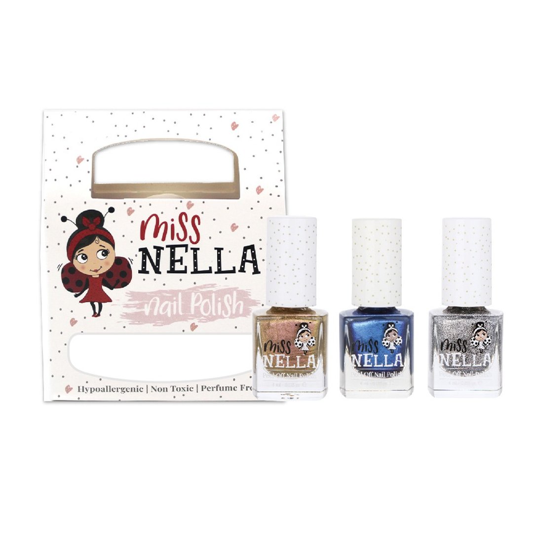 英国【Miss NELLA 】儿童水性可撕式安全指甲油-狂欢平安夜3入组 - 指甲油/指甲贴 - 其他材质 多色