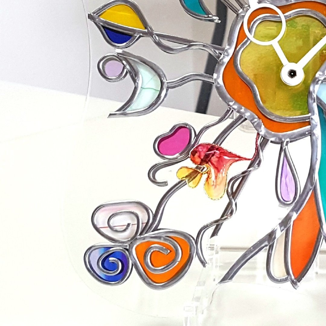 Glass art Wall hanging clock 　Tinker Bell - 时钟/闹钟 - 压克力 多色