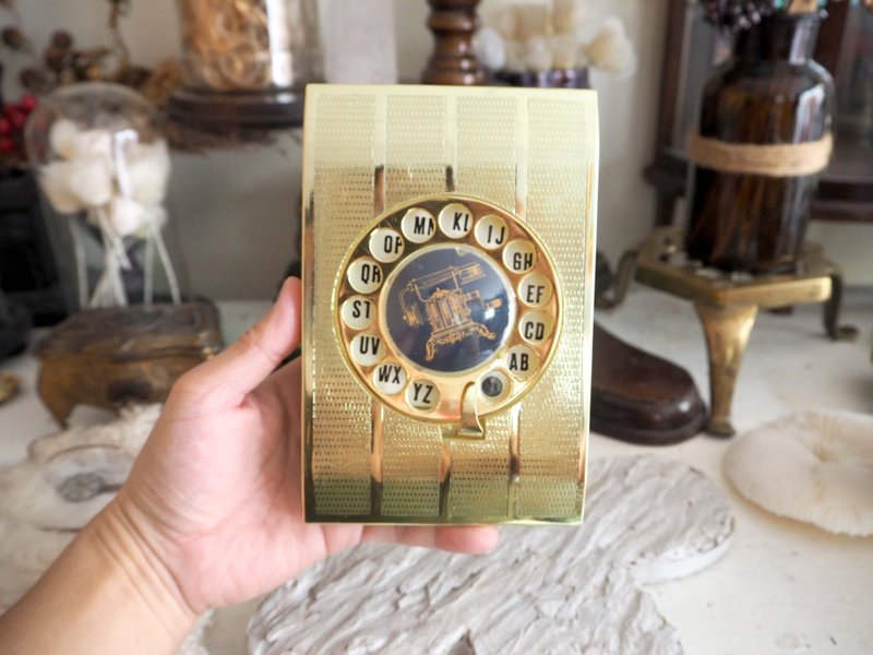 70年代古董塑胶电话造型电话簿怀旧品味日本二手中古珠宝首饰古着 - 其他 - 其他材质 金色