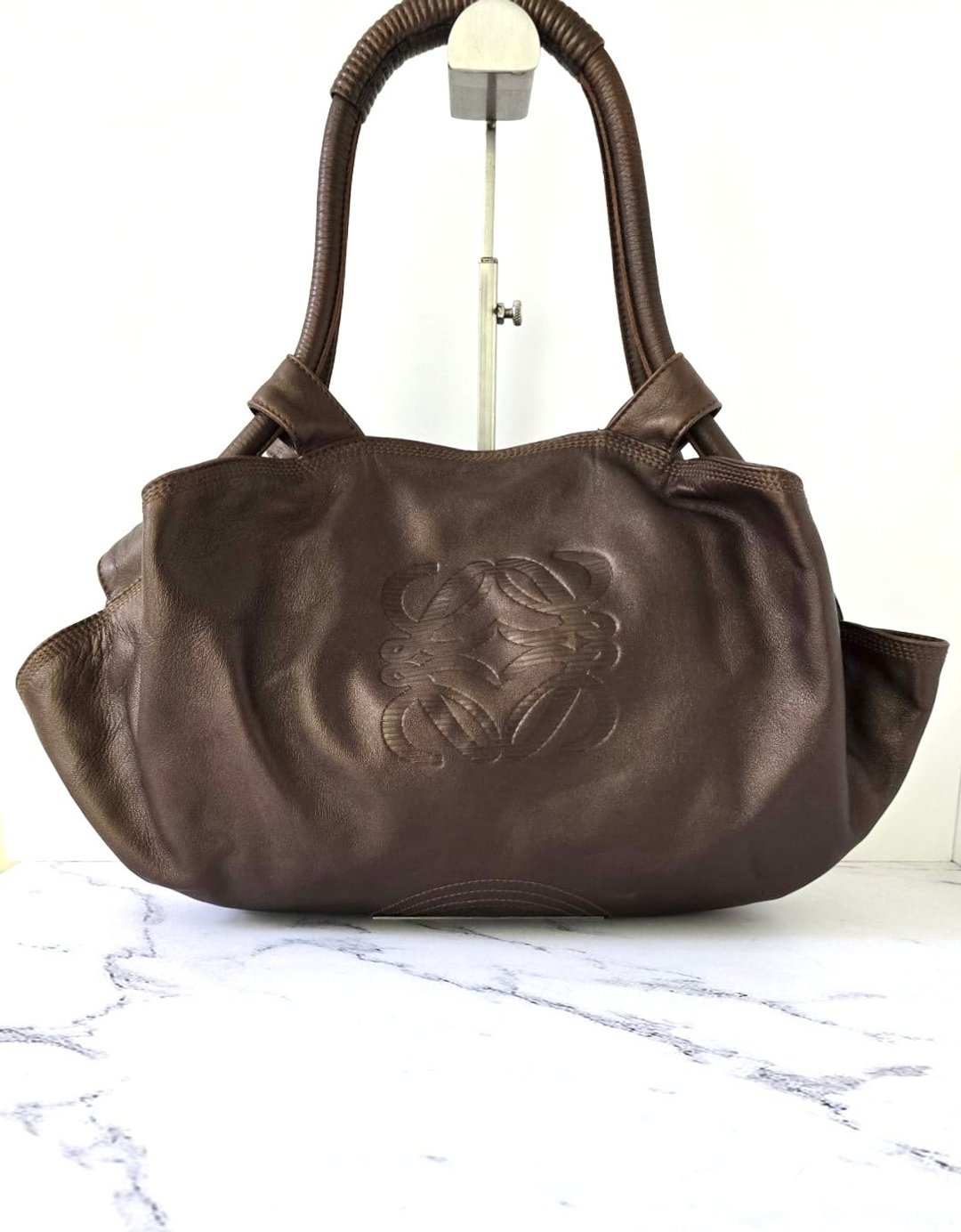 绝版中古包 Loewe 咖啡色纳帕云朵包 侧背包 单肩包 二手包 古董包 - 侧背包/斜挎包 - 真皮 咖啡色