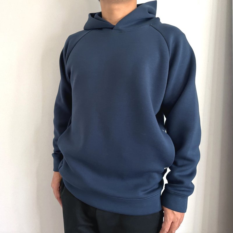 2026新款【中性款】圆筒针织 隐形侧口袋连帽衫【海军蓝】 - 中性连帽卫衣/T 恤 - 聚酯纤维 蓝色