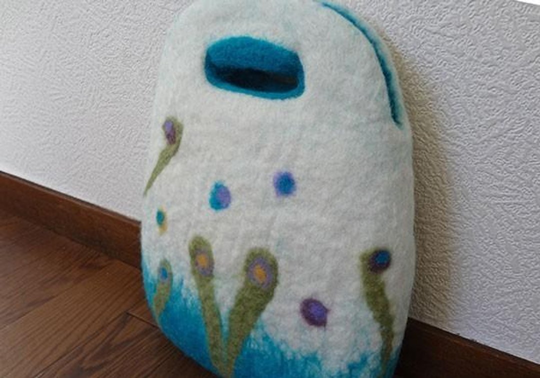 Felt bag CS0089 - 手提包/手提袋 - 棉．麻 白色
