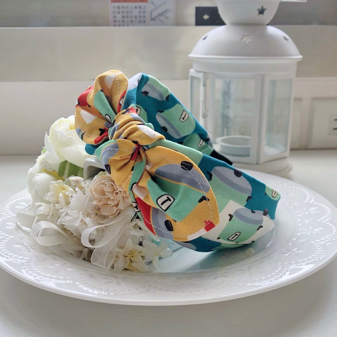 台湾文青-拼布棉麻布绑结蝴蝶结发箍头箍发饰-传统电锅 - 发饰 - 棉 多色