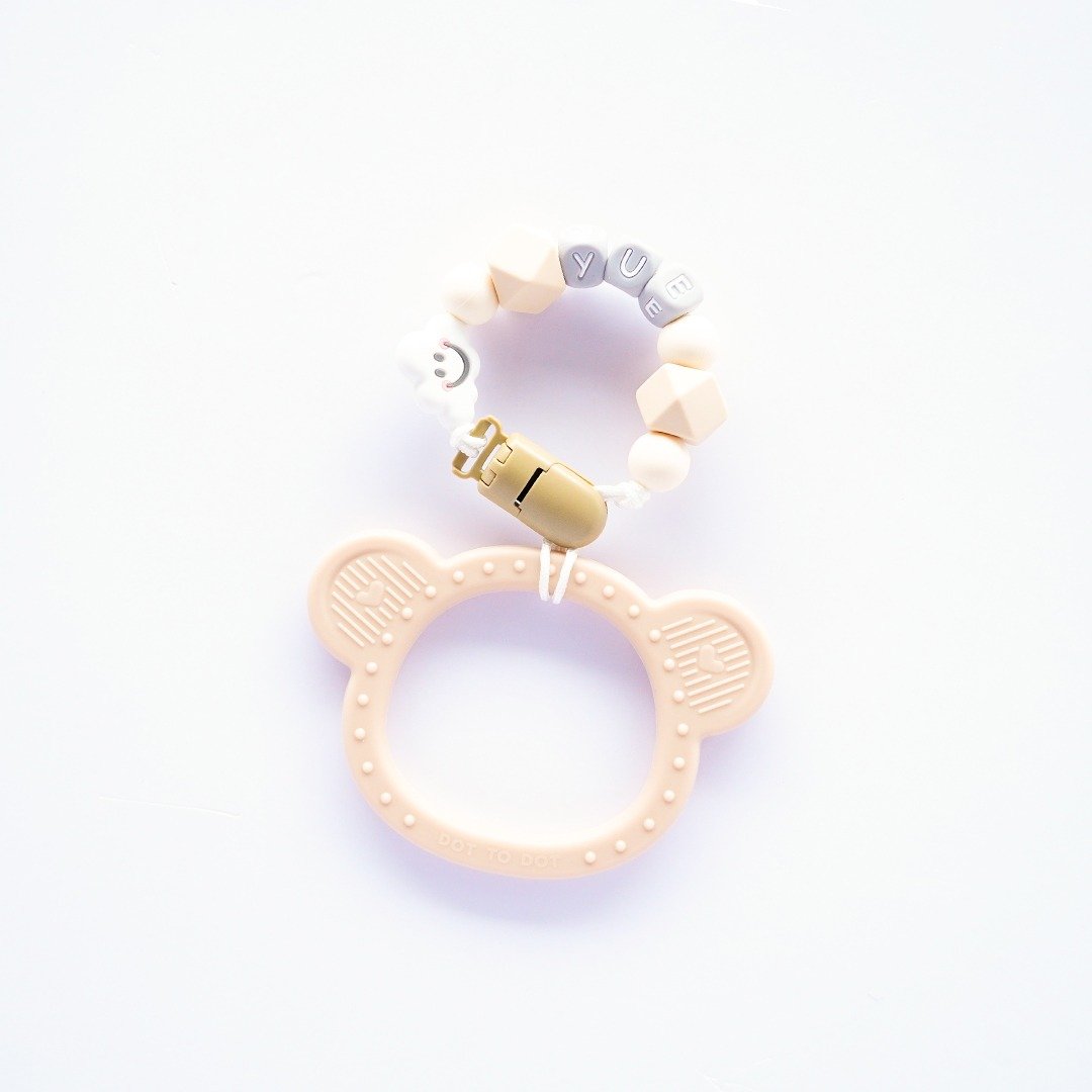 9颗 yue 白云 米色熊仔固齿器 / 定制化奶嘴链 - 玩具/玩偶 - 其他材质 多色