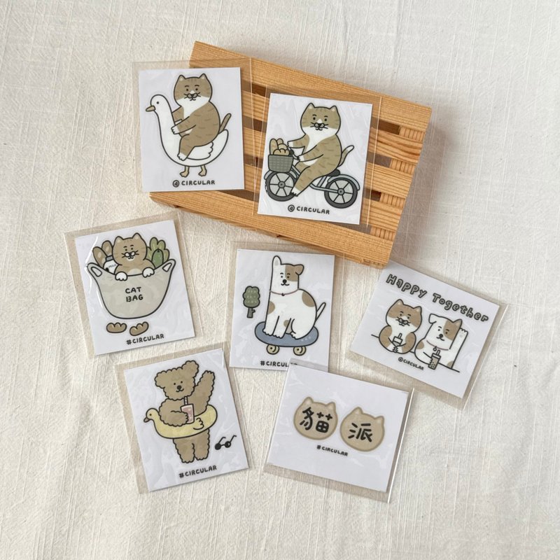 单图/猫猫狗狗-水晶转印贴纸 - 贴纸 - 纸 白色