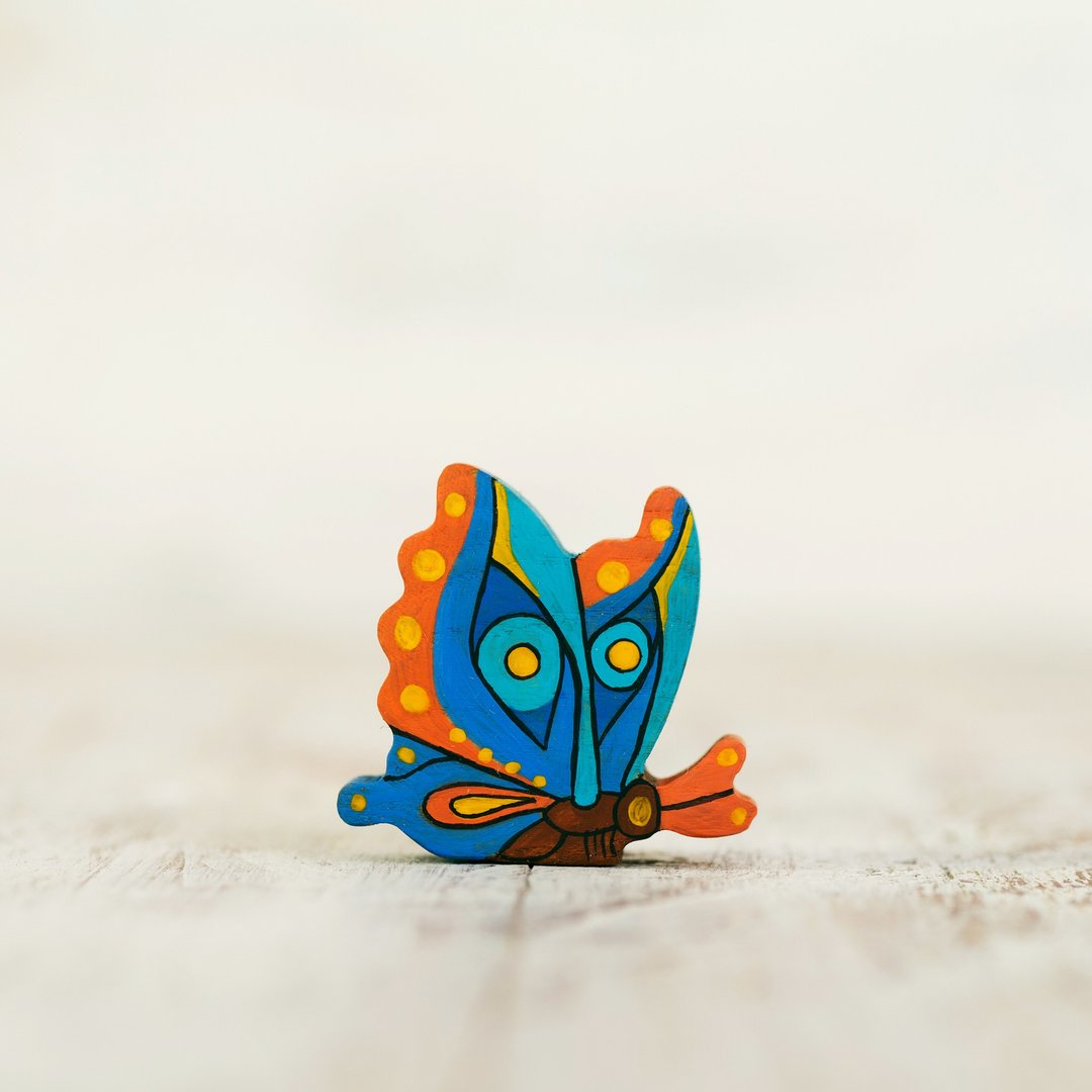 Toy Butterfly figurine Miniature animal - 玩具/玩偶 - 环保材料 蓝色