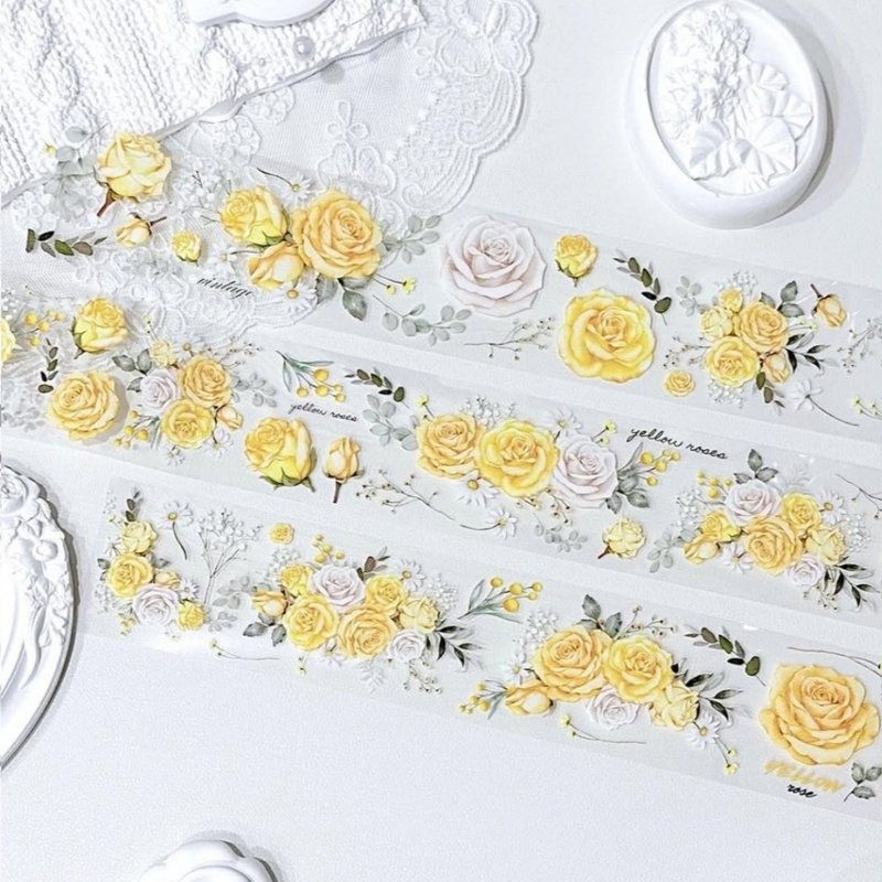 黄玫瑰 透明 PET 胶带 - 纸胶带 - 其他材质 