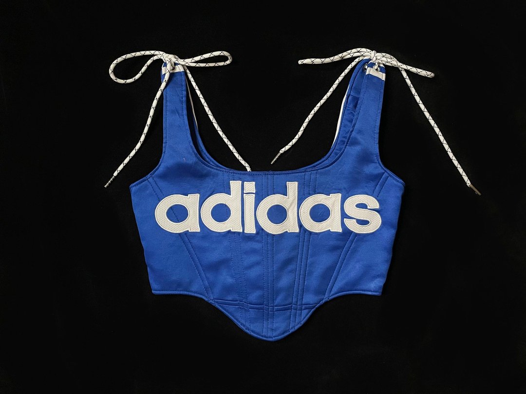 REGETHER 古着改制 sportswear 绑带马甲-adidas - 女装背心 - 聚酯纤维 蓝色