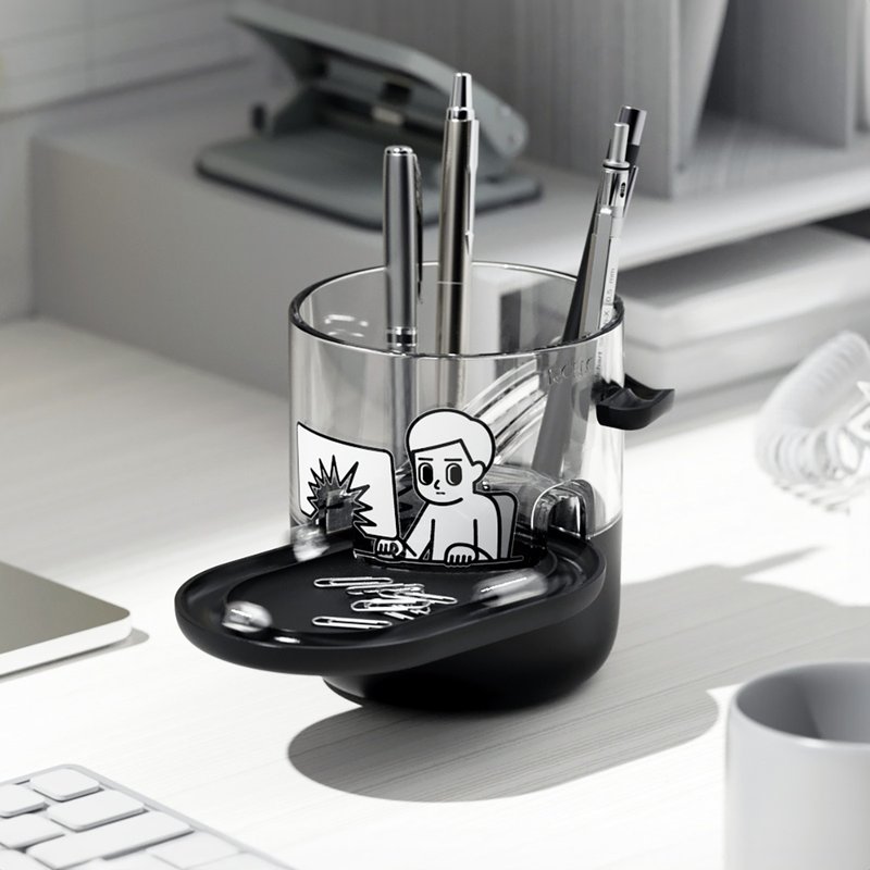 ROLLO 滚珠笔筒 / 联名款 / 消极男子 - 笔筒/笔座 - 塑料 黑色