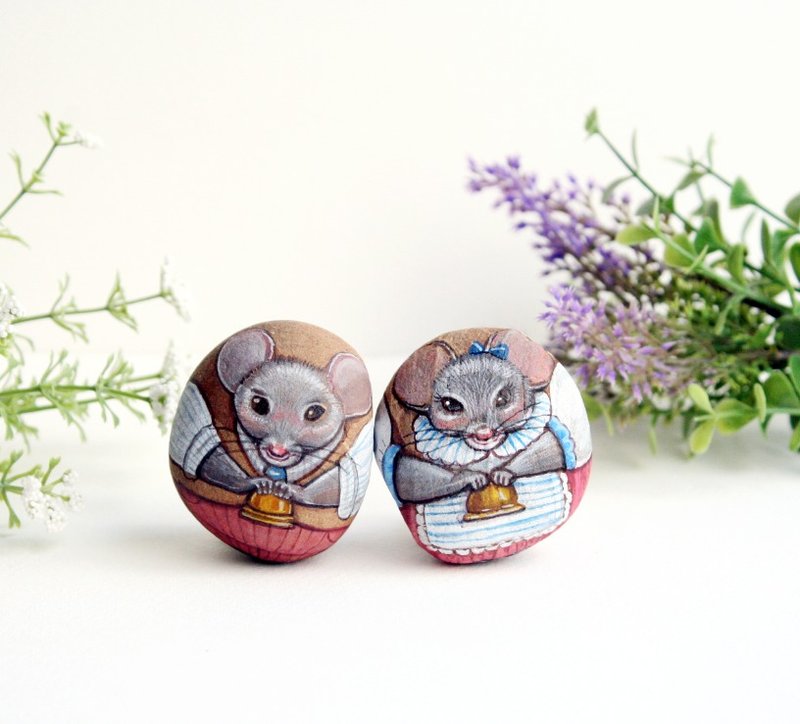 夫妻小老鼠石头插画 - 其他 - 防水材质 多色