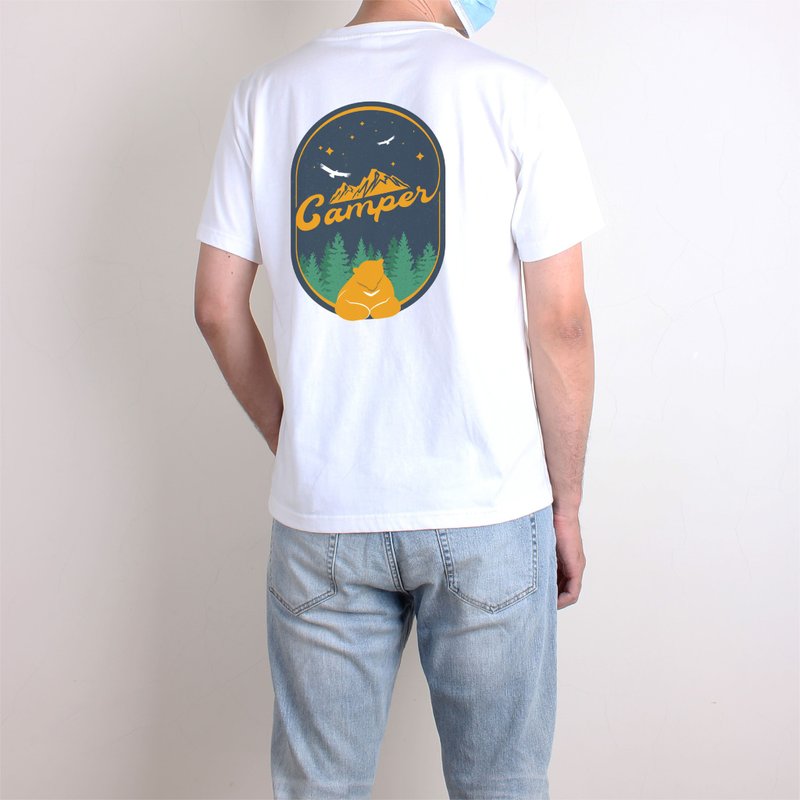 【复古】Camper露营  短T/男上衣/女T恤/T-Shirt - 男装上衣/T 恤 - 棉．麻 白色
