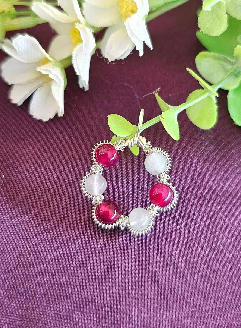 【叶绿𨥤手作】紫阳花之恋 /金属线编织/节日/礼物/饰品/手作 - 项链 - 铜/黄铜 