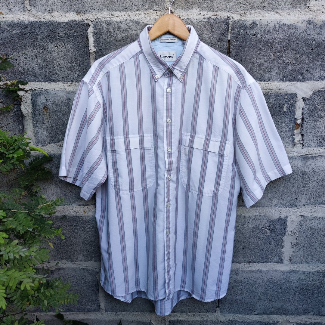 Levi's Laundered Oxford 条纹图案复古衬衫 - 男装衬衫 - 其他材质 白色