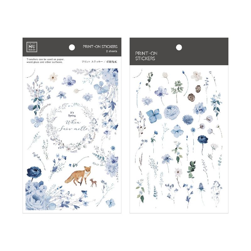【Print-On Stickers 转印贴纸】no.181-雪融大地 | 春季系列 - 贴纸 - 其他材质 蓝色