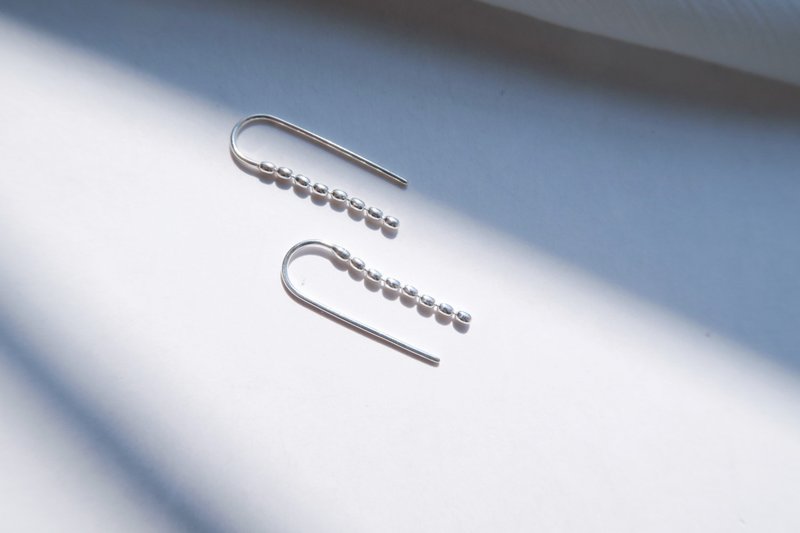 925纯银 光点 耳饰 耳环 一对 - 耳环/耳夹 - 纯银 白色