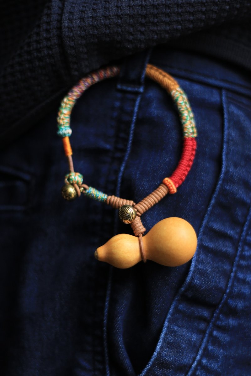 No.8-原創 & 天然小葫芦手绳 挂饰 | 全手工藏式编绳 | 吉祥 - 手链/手环 - 植物．花 