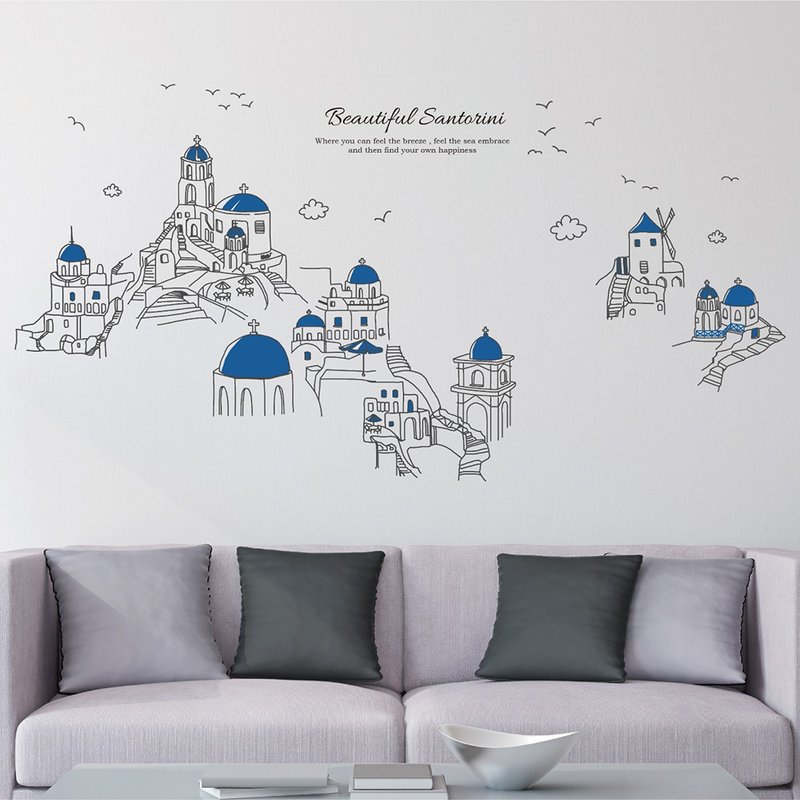 圣托里尼创意壁贴 - 墙贴/壁贴 - 其他材质 蓝色