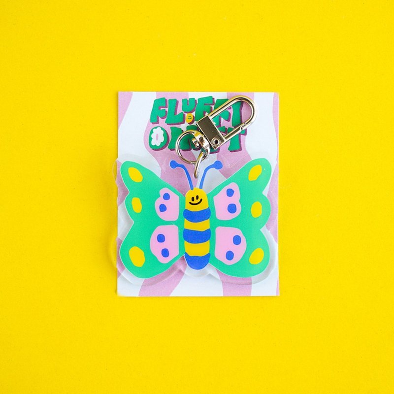 Fluffy Omelet KEYCHAIN / 徽章 / 手机支架 - 蝴蝶 - 吊饰 - 压克力 多色