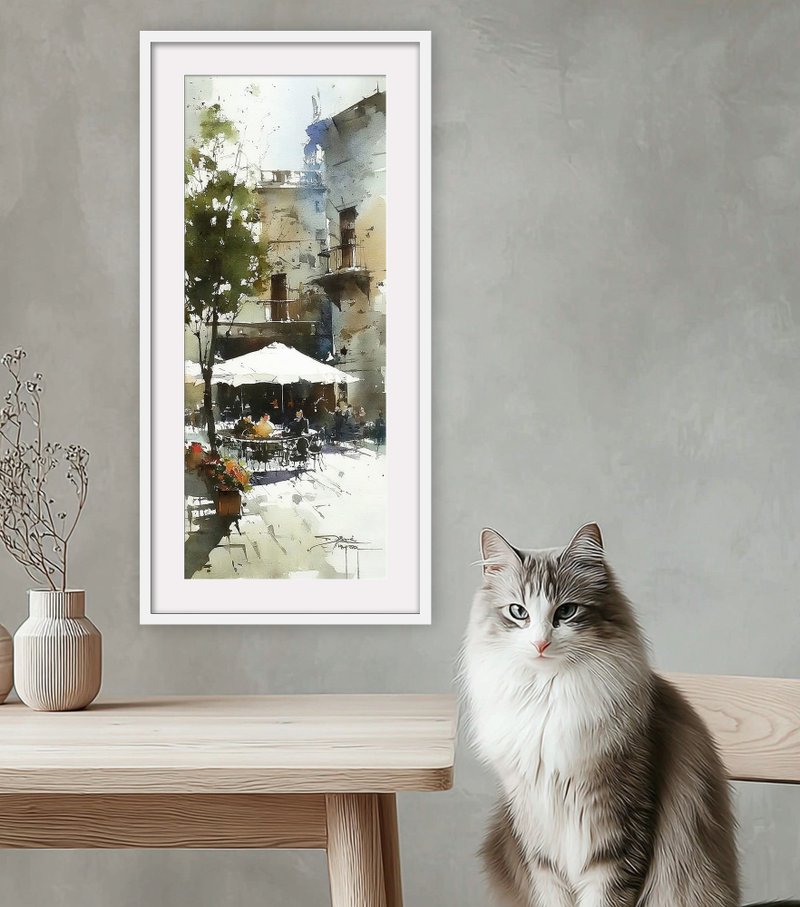 水彩画-附画框 | 入厝礼| 挂画| 民宿布置|  室内设计| 海报 - 海报/装饰画/版画 - 木头 多色