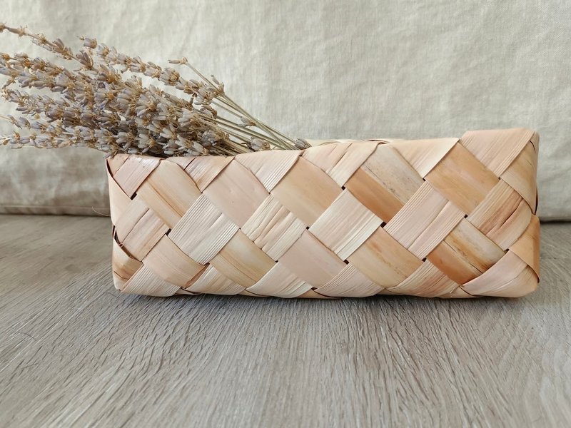 月桃编织│长形置物盒 - 置物架/篮子 - 植物．花 咖啡色