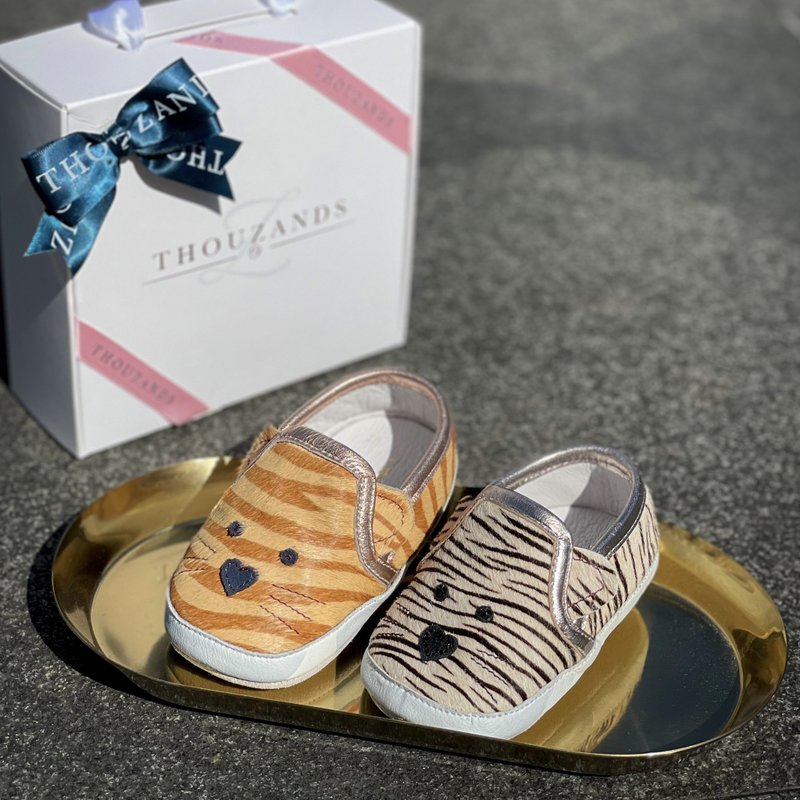 虎来运转婴儿鞋 / 手工学步鞋 / 定制烙印 / 订制 / 礼物 - 婴儿鞋 - 真皮 多色