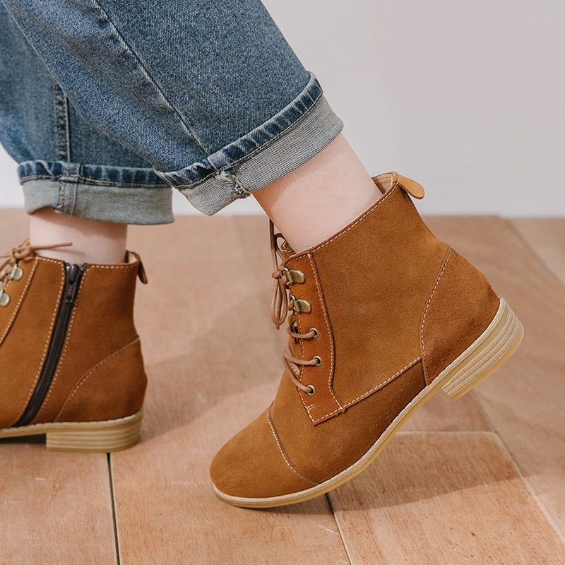 去去乌云走防水短靴-落日棕 - 女款短靴 - 防水材质 咖啡色