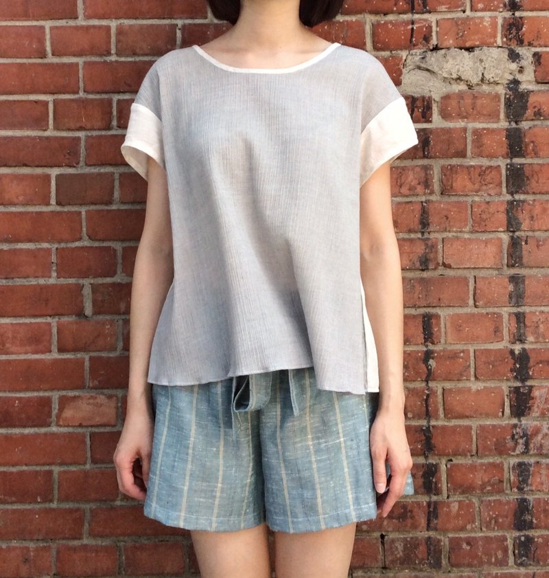 棉麻上衣 （透气、舒适、凉感） - 女装上衣 - 棉．麻 银色