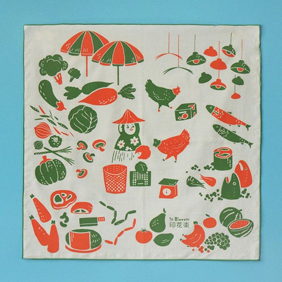 包布巾/菜市场/蔬果红绿 - 编织/刺绣/羊毛毡/裁缝 - 棉 绿色