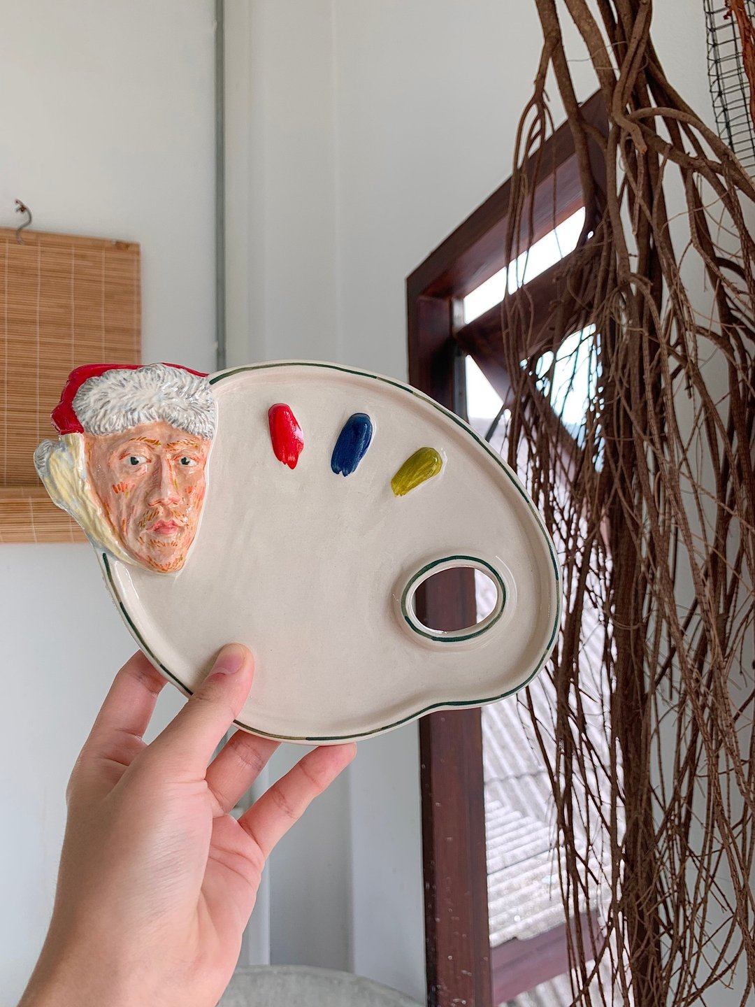 Ceramic Palette Vangogh Christmas Version - 浅碟/小碟子 - 陶 黄色