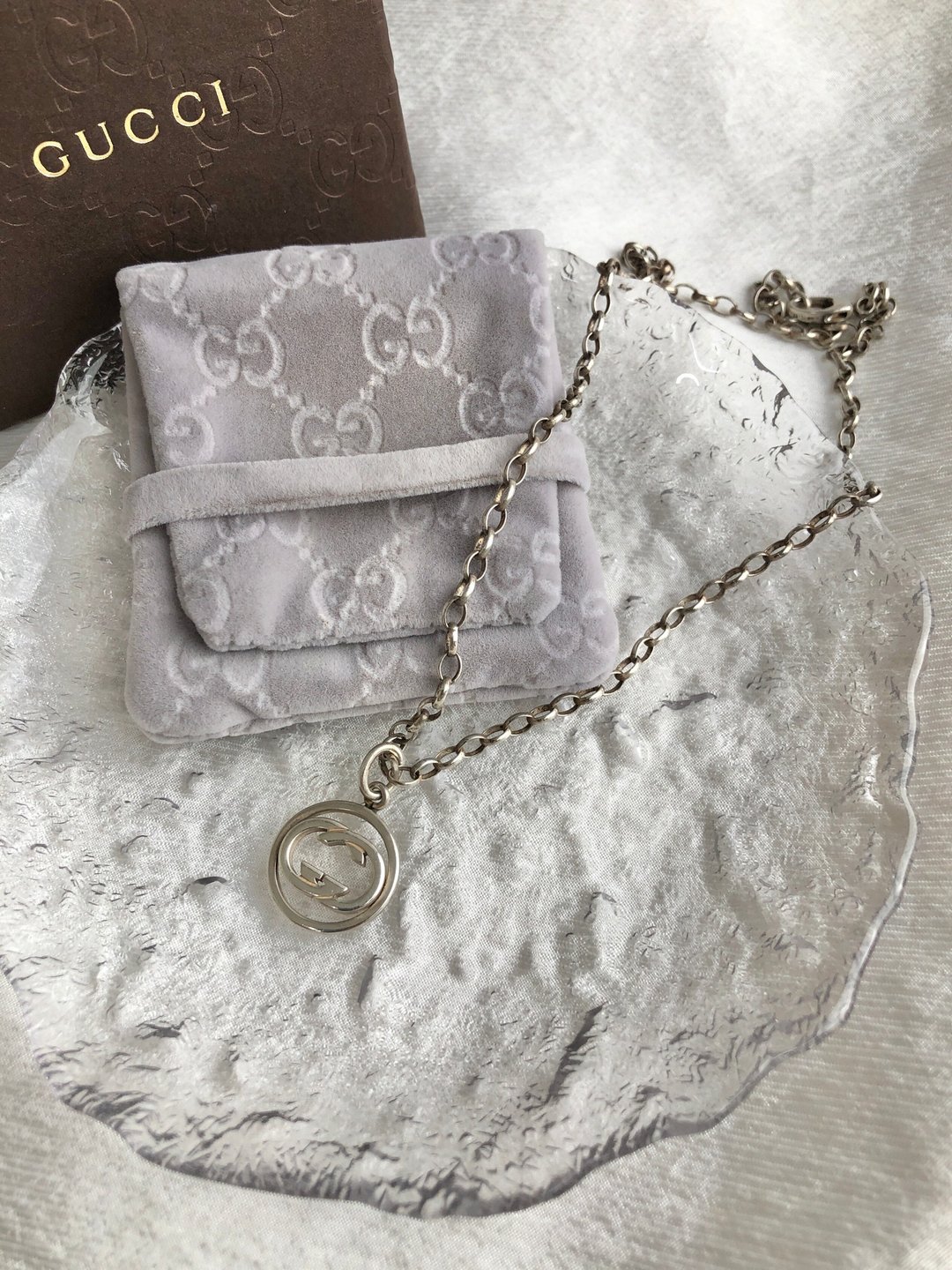 【日本直送 精品二手包】GUCCI 古驰 Interlocking 串珠 颈链 银色 G 925 vintage 古董 ic36jp - 项链 - 纯银 银色