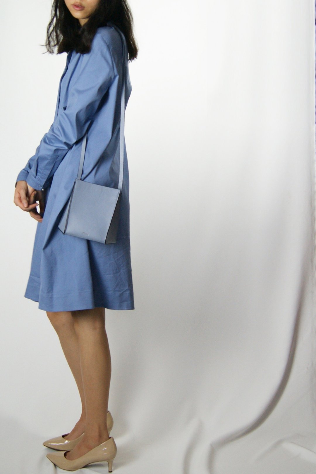 Mini-Dash Crossbody Bag in GreyBlue - 侧背包/斜挎包 - 真皮 蓝色