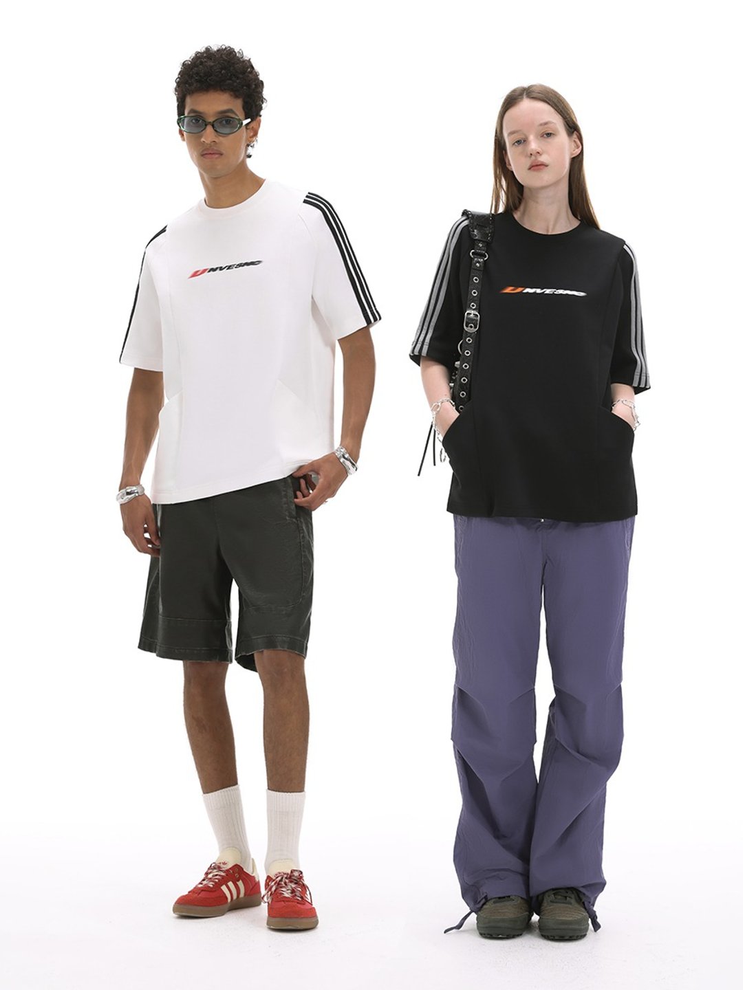 Unvesno (UN) 空气层赛车印花切割口袋凉感短袖T恤  SWS-1699 - 男装上衣/T 恤 - 棉 黑色