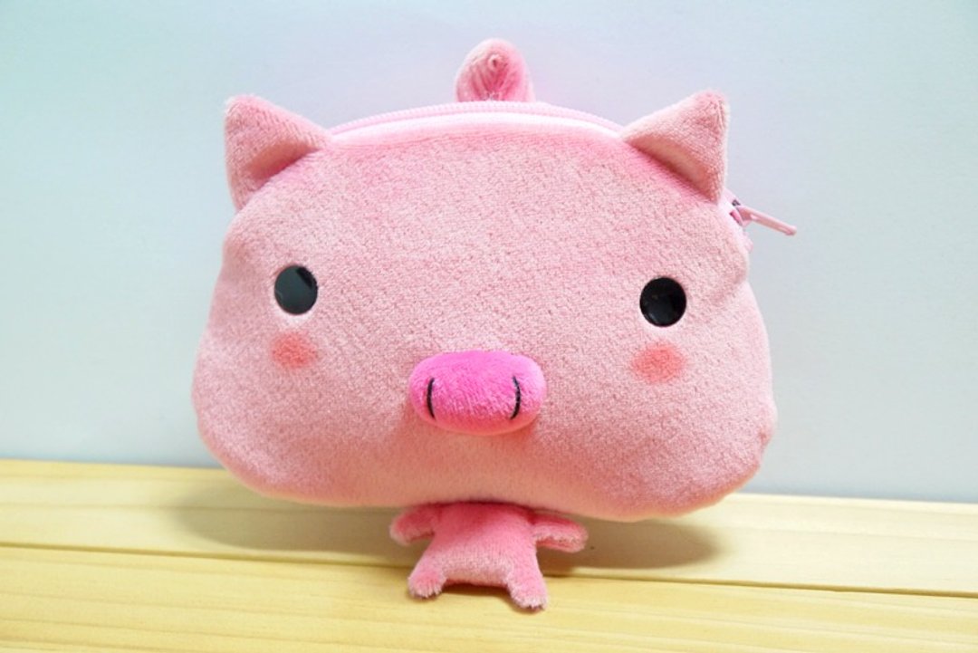 Bucute迪亚猪件套钱包/悠游卡套/证件夹/独家发售/手工制作/交换礼物/零钱包 - 零钱包 - 聚酯纤维 粉红色