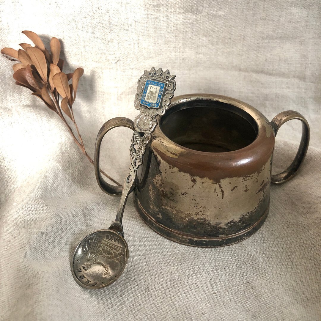 早期纪念汤匙Malaga Espana西班牙马拉加 镀银茶匙/小汤匙 - 摆饰 - 银 