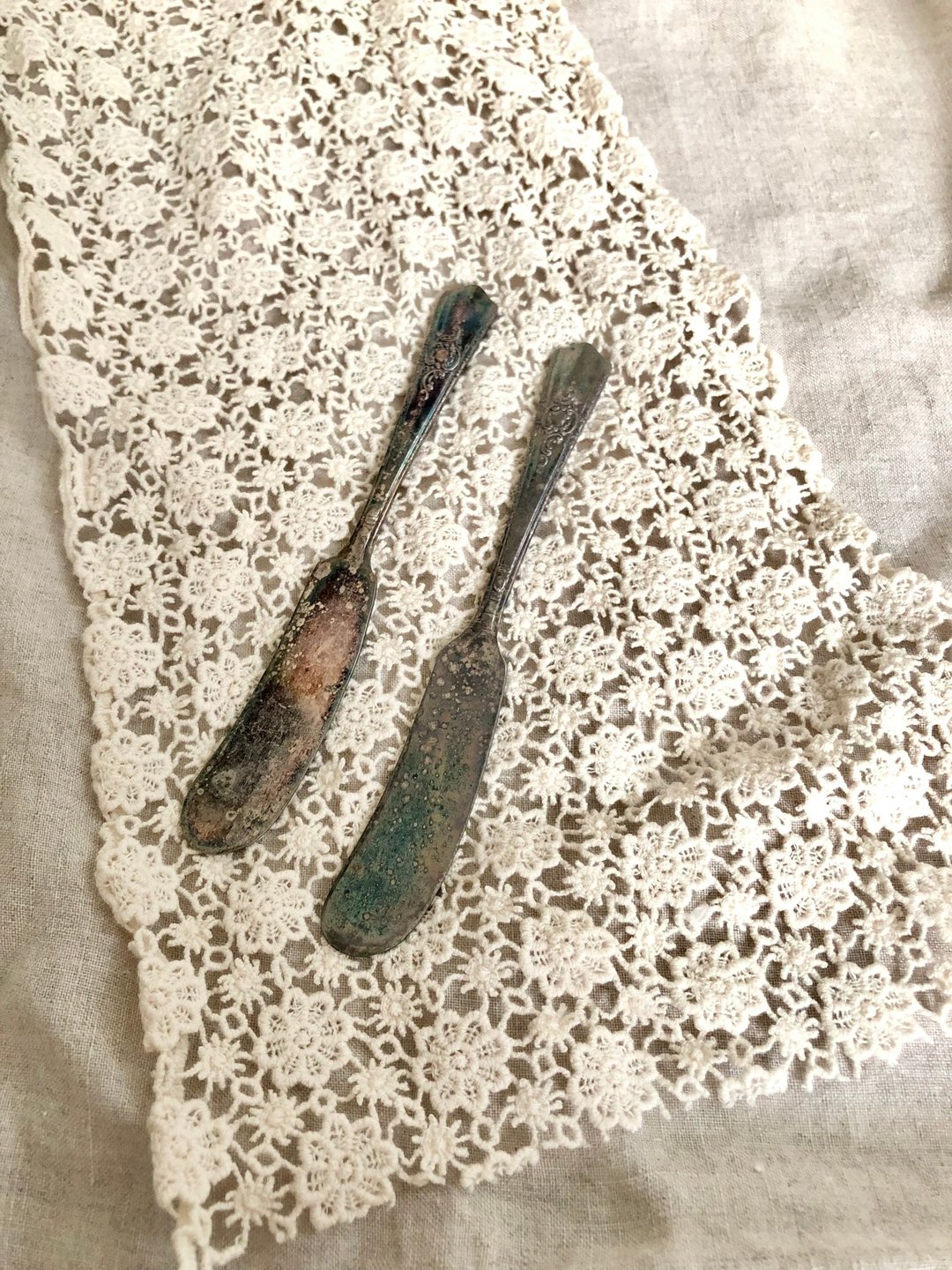Vintage美国1944年制镀银奶油刀2件组 - 餐刀/叉/匙组合 - 银 